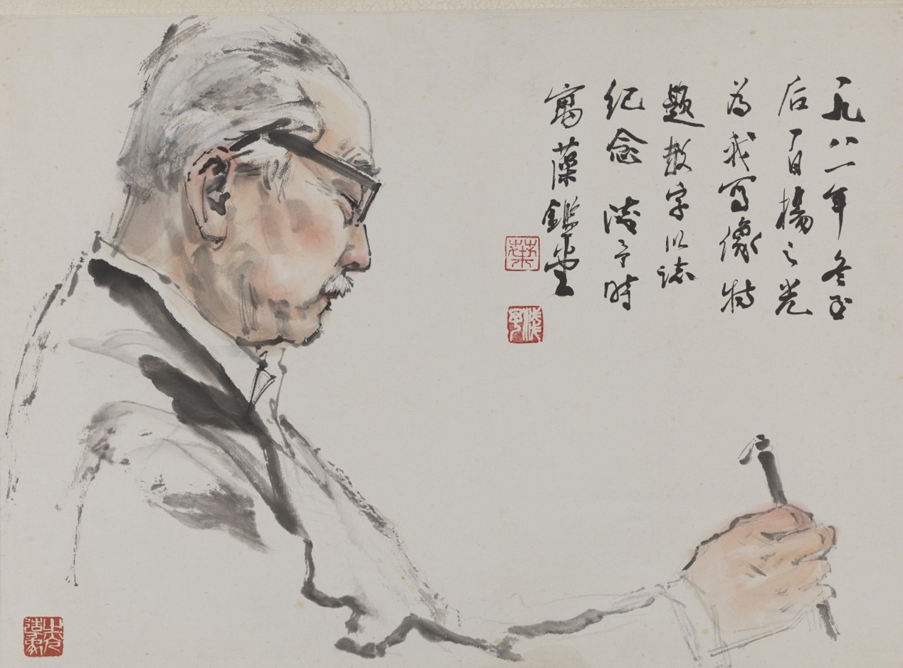 <h2>画家叶浅予像</h2><p>作者：杨之光（1930-2016）</p><p>创作年代：1981年</p><p>规格：48cm×63cmm</p><p>品类：中国画</p>